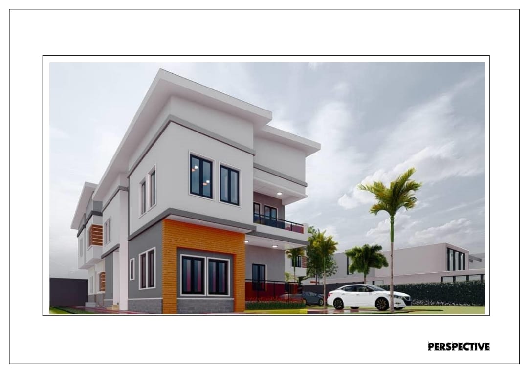 Exterior rendering of Contemporary Duplex Residence