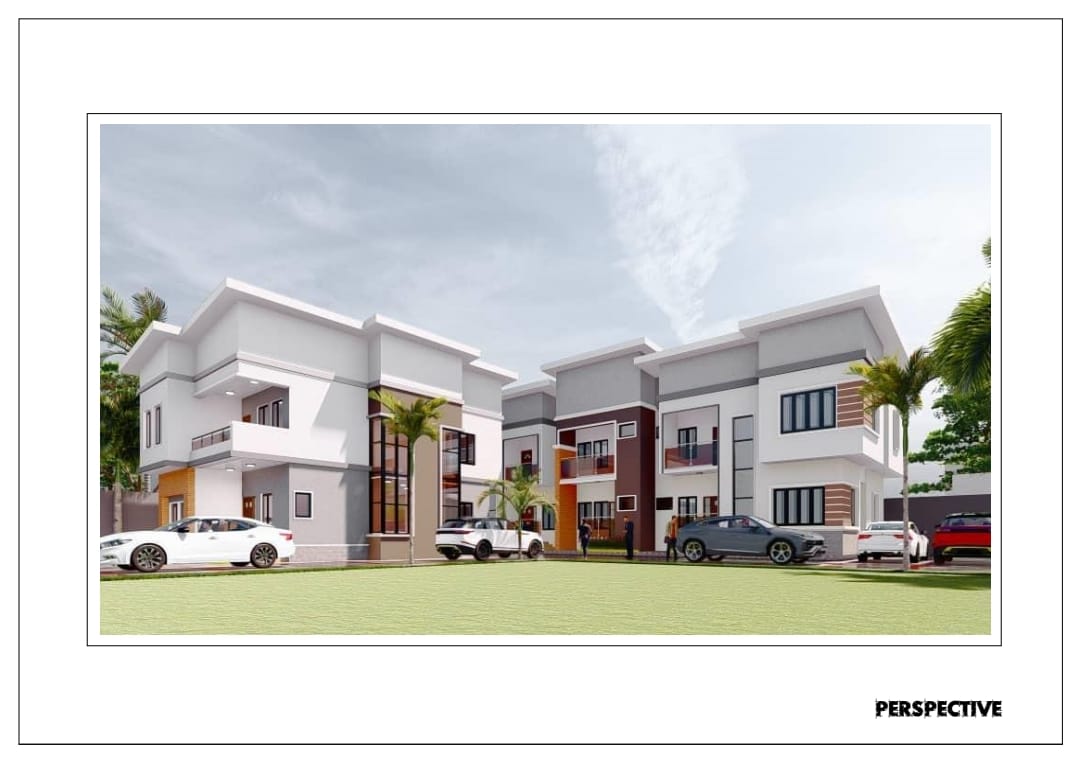 Exterior view of Terrace Duplex Cluster row houses