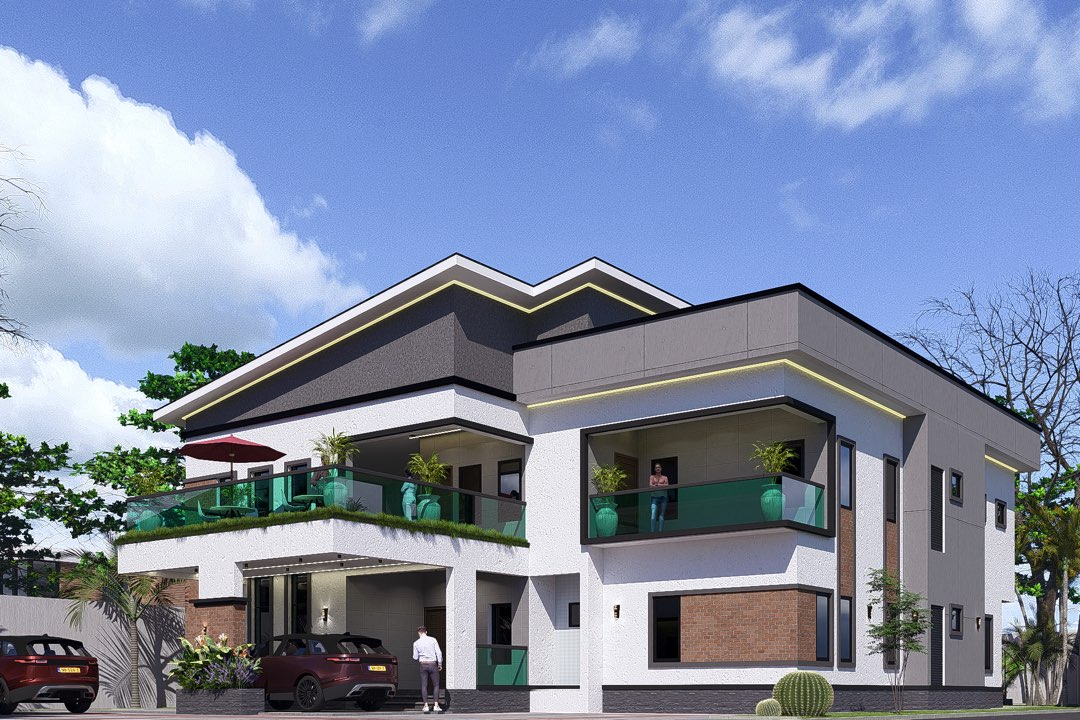 Exterior rendering of a 5 Bedroom Duplex in Port Harcourt